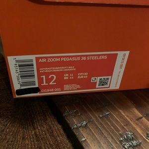 Steelers Men's Nike Air Zoom Pegasus 36 size 12”